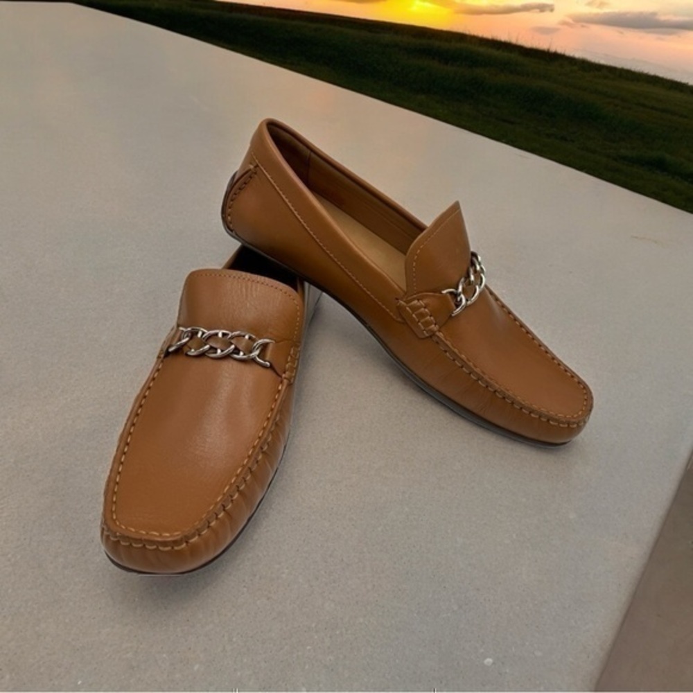 NIB Marc Joseph New York Jefferson Street Loafers Tan Napa Shoes Size 10 Mens